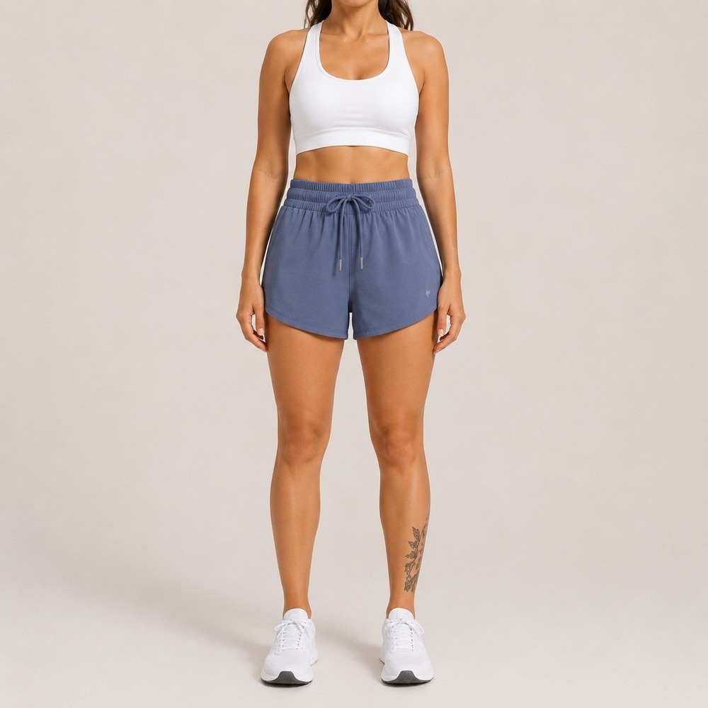 LEG3ND Discovery Womens Running Shorts Small Slate Blue Lined Athleisure Gym